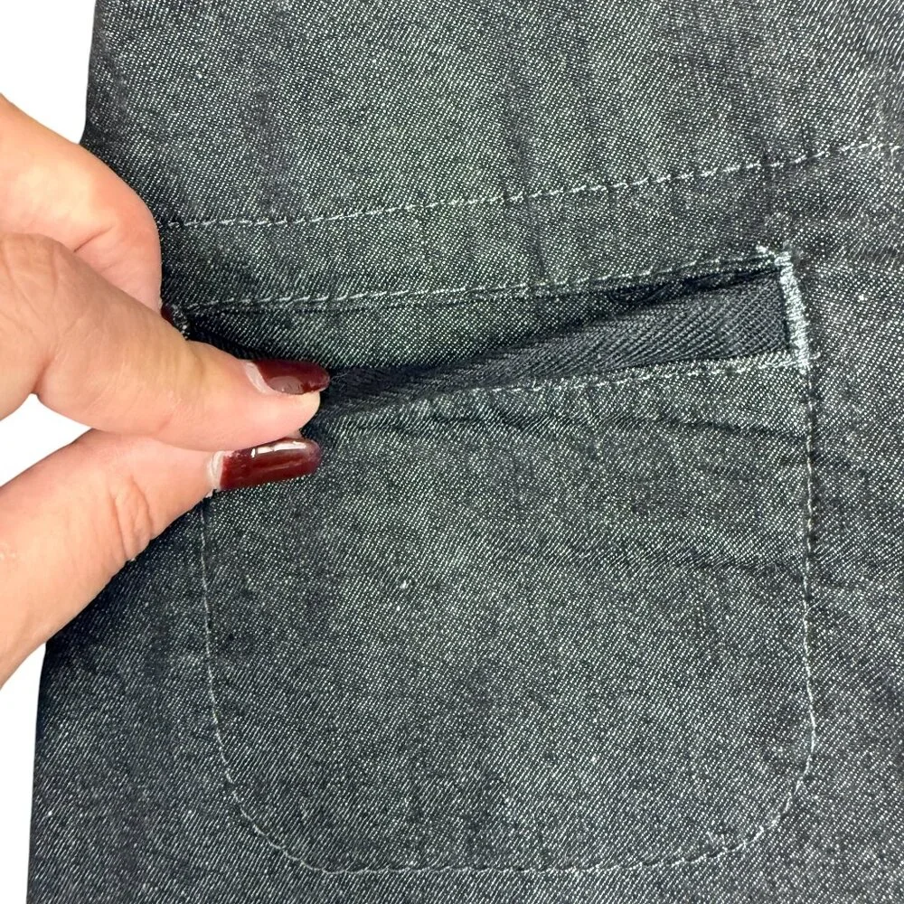 EUC Women's EILEEN FISHER‎ Long A-Line Denim Black Skirt | Size S